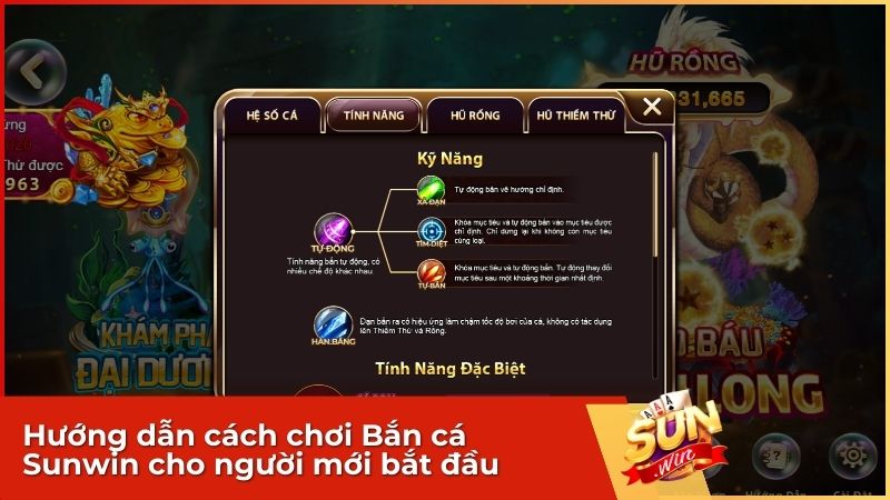 Bắn Cá Sunwin - Chinh Phục Đại Dương - Săn Thưởng Tiền Thật 4 Hướng dẫn chơi "Sun Cá"