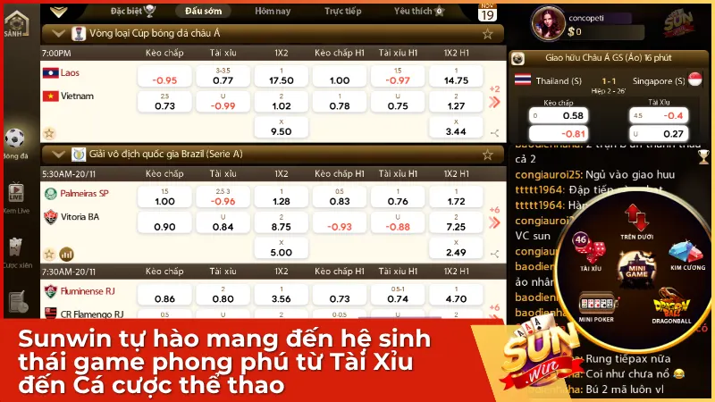 Giới thiệu 3 Sunwin tự hào mang đến hệ sinh thái game phong phú từ Tài Xỉu đến Cá cược thể thao