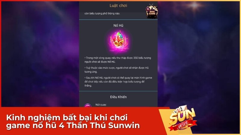 Game nổ hũ 4 Thần Thú Sunwin – Luật chơi & Bí kíp Triệu hồi Tứ Linh 3 Kinh nghiệm bất bại khi chơi game nổ hũ 4 Thần Thú Sunwin