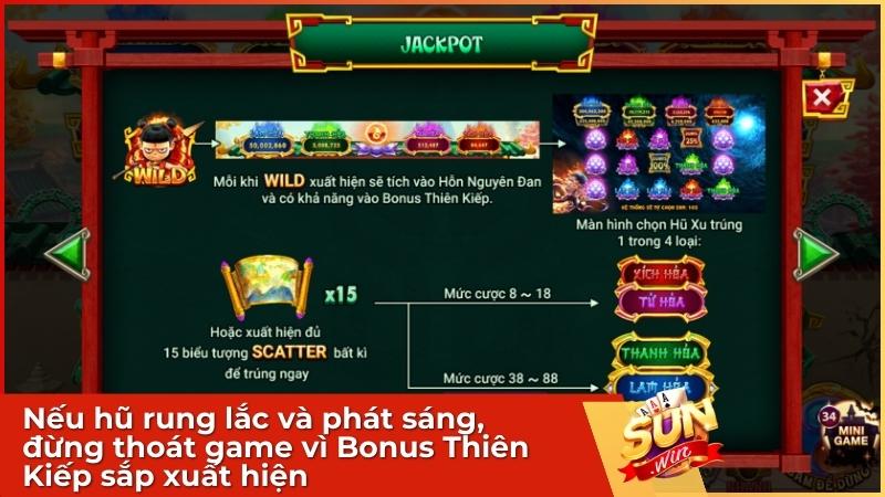 Game nổ hũ Na Tra Ma Đồng Giáng Thế Sunwin: Luật chơi & Cách săn Jackpot 4 Nếu hũ rung lắc và phát sáng, đừng thoát game vì Bonus Thiên Kiếp sắp xuất hiện
