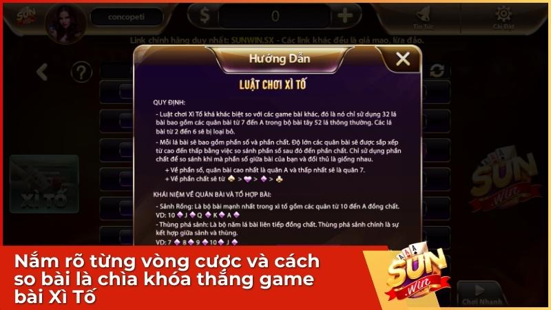 Hướng Dẫn Chơi Game Bài Xì Tố Sunwin - Đấu Trường Bản Lĩnh & Trí Tuệ 2 Nắm rõ từng vòng cược và cách so bài là chìa khóa thắng game bài Xì Tố