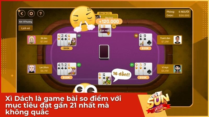 Xì Dách là game bài so điểm với mục tiêu đạt gần 21 nhất mà không quắc
