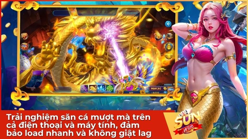 Bắn Cá Tiên Sunwin 2026: Trải Nghiệm Đồ Họa 3D Siêu Thực & Săn Boss Khủng 3 Trải nghiệm săn cá mượt mà trên cả điện thoại và máy tính, đảm bảo tốc độ load nhanh và không gây tình trạng giật lag